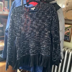 BALL OF COTTON Ruffle hem/cuff sweater